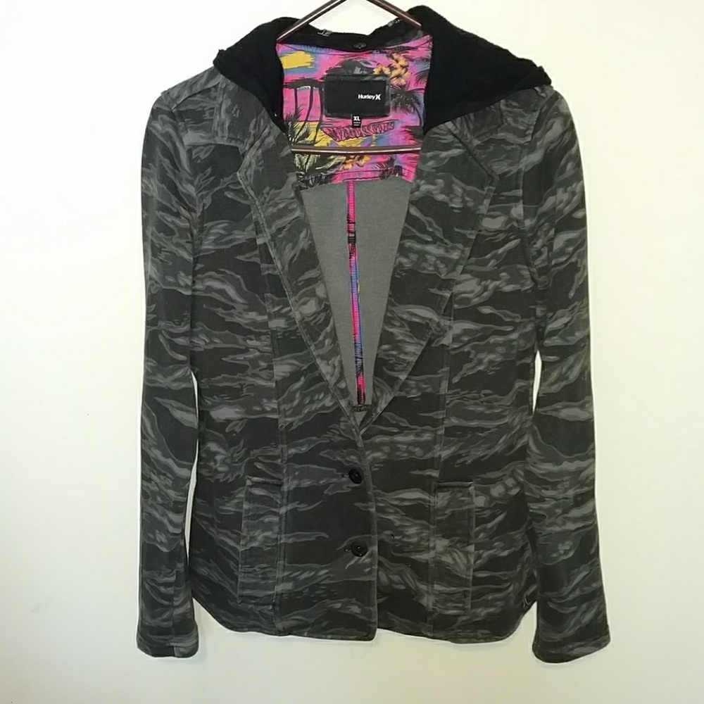 Partial Camo Hurley Coat with Removable Hood